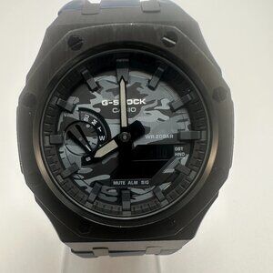 Casio G-Shock GA-2100 CasiOak Camo Dial Carbon Core Guard Mod Black